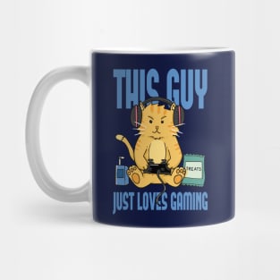 This guy Just loves Gaming funny Gaming Cat Mug